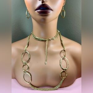 Matte Gold Multi Stranded Jewelry Set